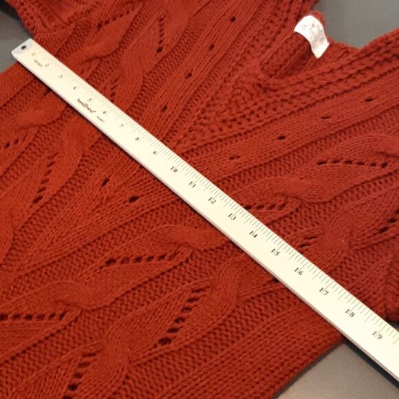 Poof Apparel Indian Red Crochet Sweater - Picture 4 of 6